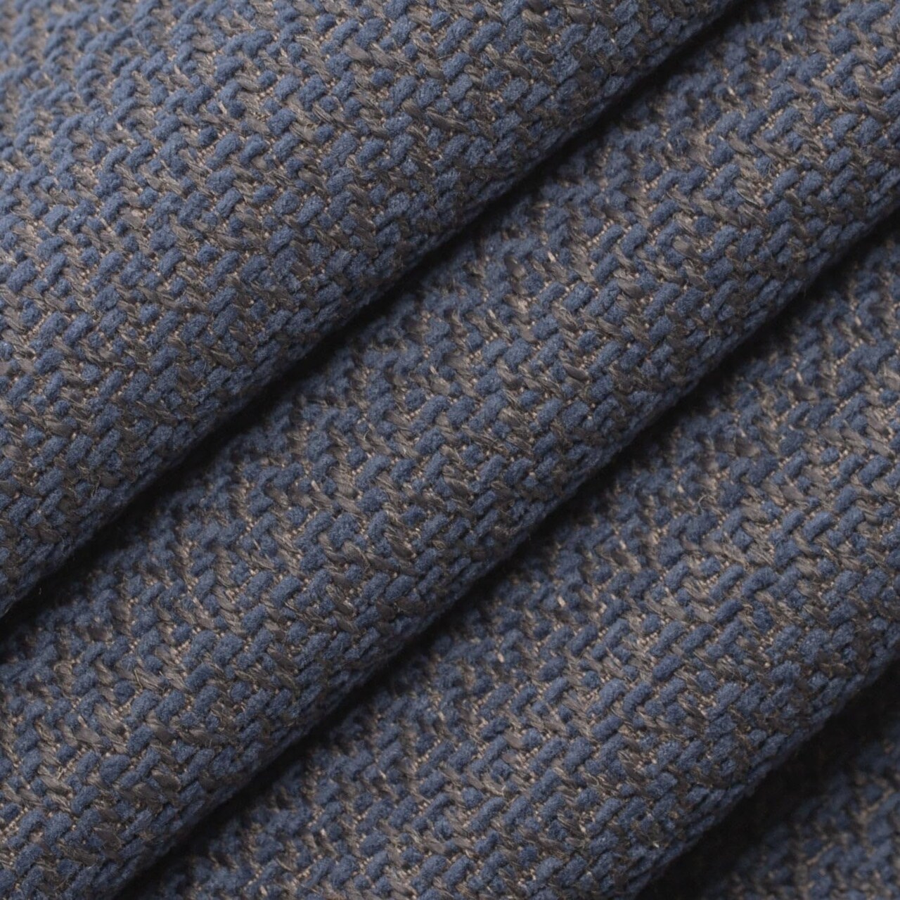 Blue Performance Grade Plain Solid Woven Pattern Upholstery Fabric by The Yard - SKU: Bernie Navy